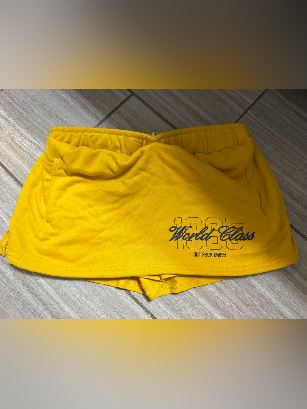 Urban outfitters Yellow 'World Class' skirt with Shorts, new with tags
